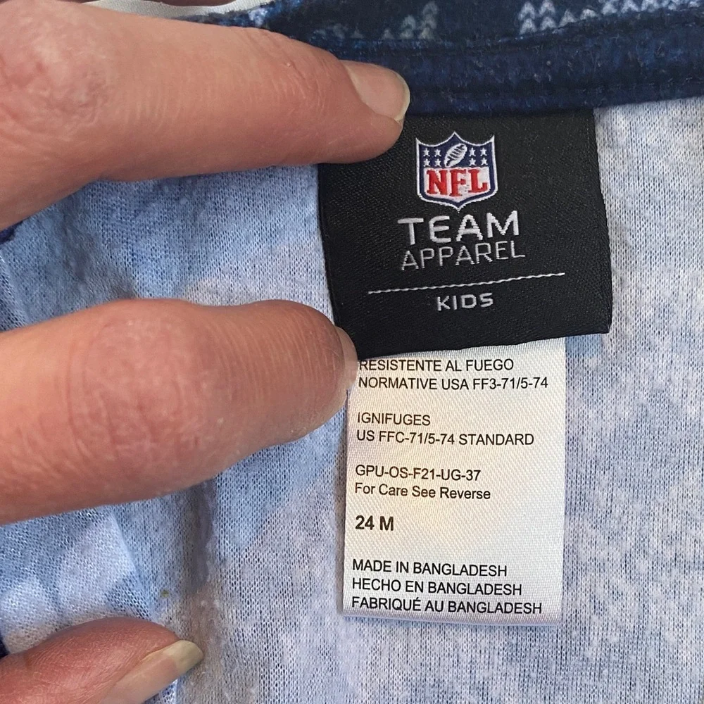 Navy 'Cowboys' Kids One-Piece Footie Pajamas